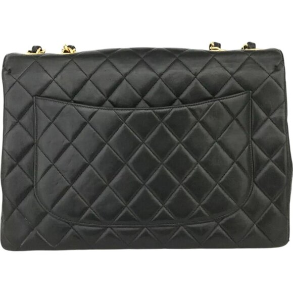 9412985BG (X6) Chanel Shoulder Bag Jumbo 30 Quilted Matelasse Black Lambskin w/C - Picture 2 of 13